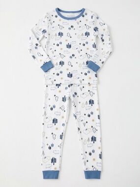 Chickpea Toddler Boys Pajamas Woodland Forest Animal Tree Print 2 Piece Size 3T